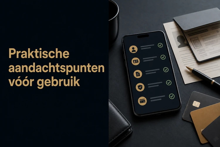 Praktische aandachtspunten vóór gebruik